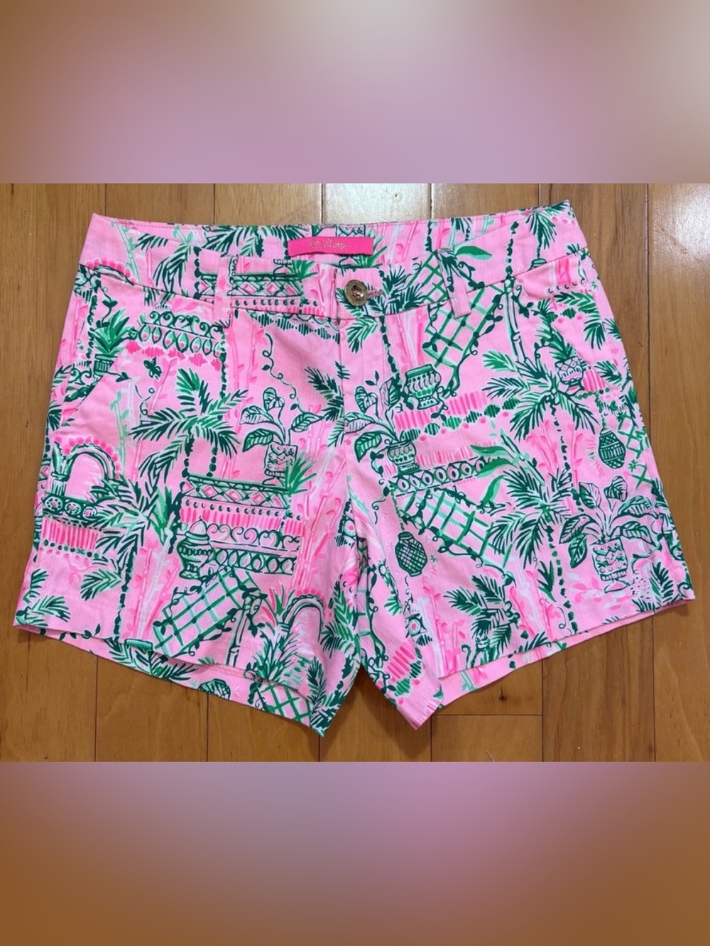 Lilly Pulitzer Callahan Stretch Shorts 00 Mandevilla Baby NWT Pink Palm Resort